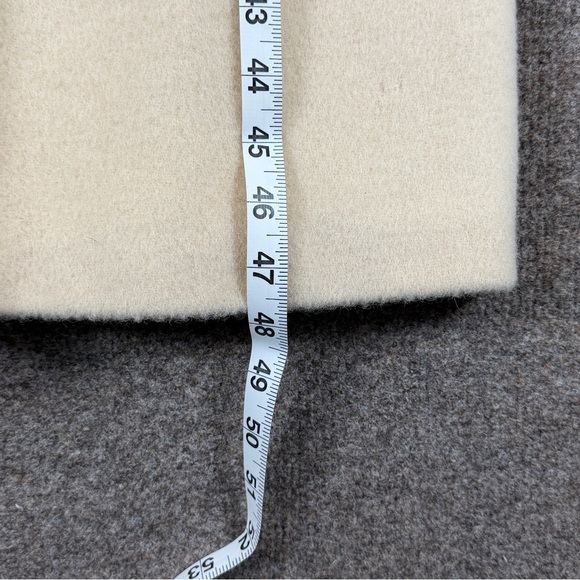 Vintage Marilyn Wallace Ivory 100% Wool Long Double Breasted Overcoat Women’s 12 - Picture 13 of 15